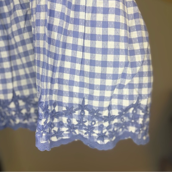 Shabby Chic Smocked Blue Gingham Embroidered Button Maxi Dress Size 14 NWT - Picture 10 of 11